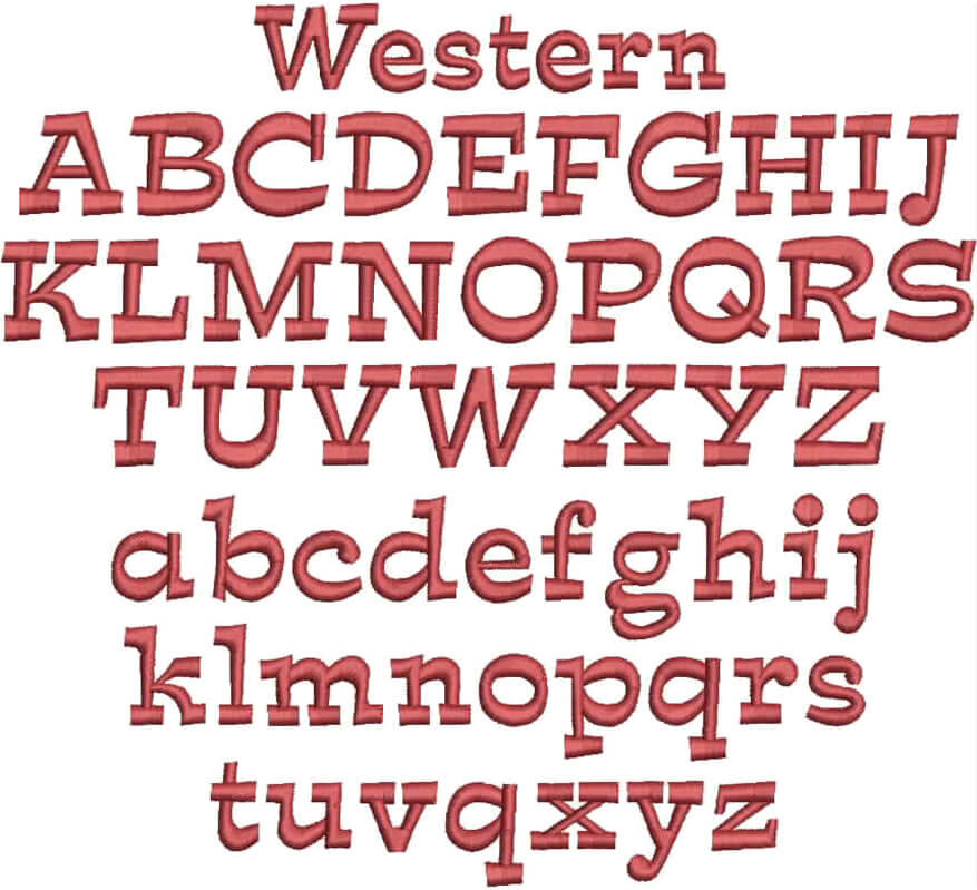 【OP-2018 western（ウエスタン）】書体のアルファベットと英数字のフォントイメージ