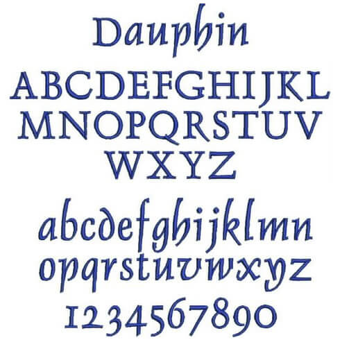 【OP-2015 dauphin（ドーファン）】書体のアルファベットと英数字のフォントイメージ