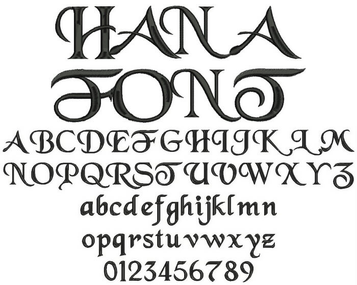 アルファベットOP-2016 hana（ハナ）のフォントイメージ