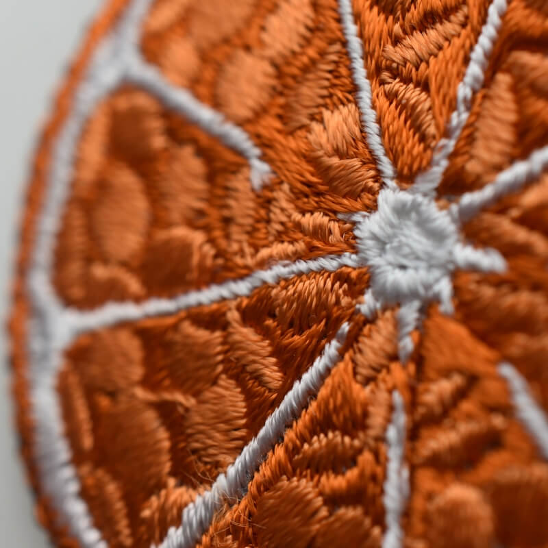 オレンジの刺繍花火(M)(L)ステッカーワッペン