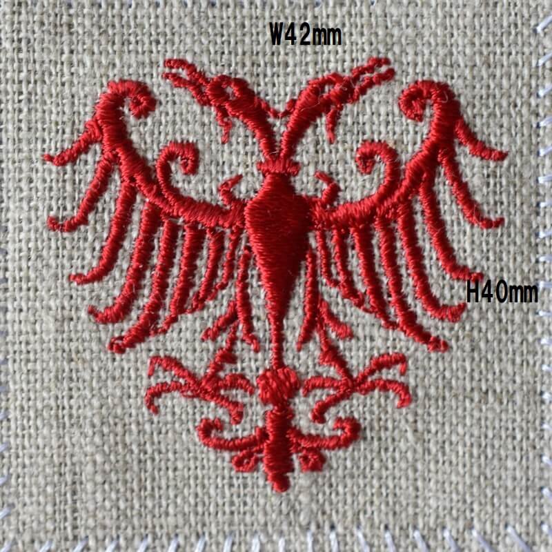 [セルビアの赤の双頭の鷲紋]の刺繍図案サイズ