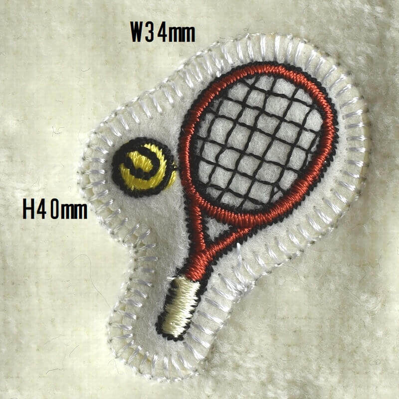テニスラケット＆ボール刺繍図案あっぷりけサイズ