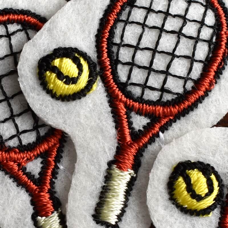 テニスラケット＆ボール刺繍図案あっぷりけアップ