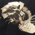 オーダーメイドで制作した猫の刺繍JACKの仕上がり画像