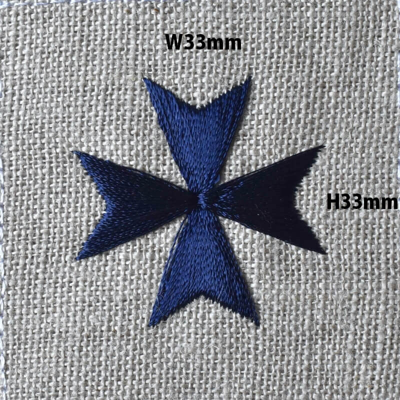 マルタの十字紋章図案紺サイズ
