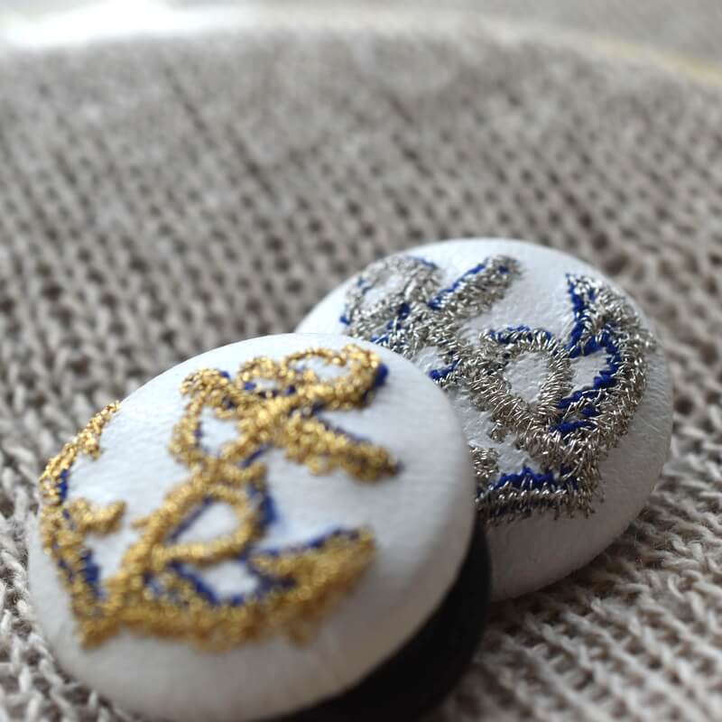 アンカーボタン刺繍ブローチ/29