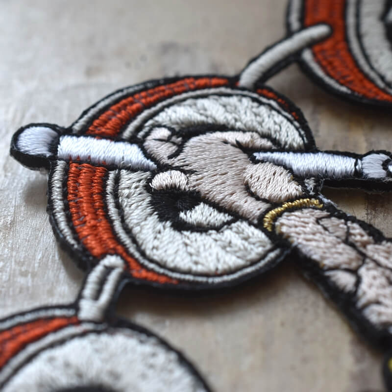 北斎雷神刺繍ワッペン