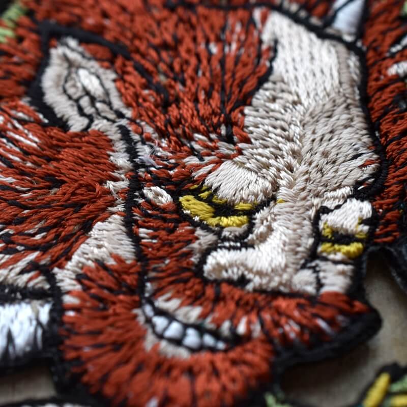 北斎雷神刺繍ワッペン