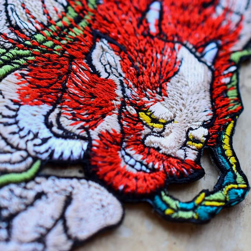 北斎雷神刺繍ワッペン