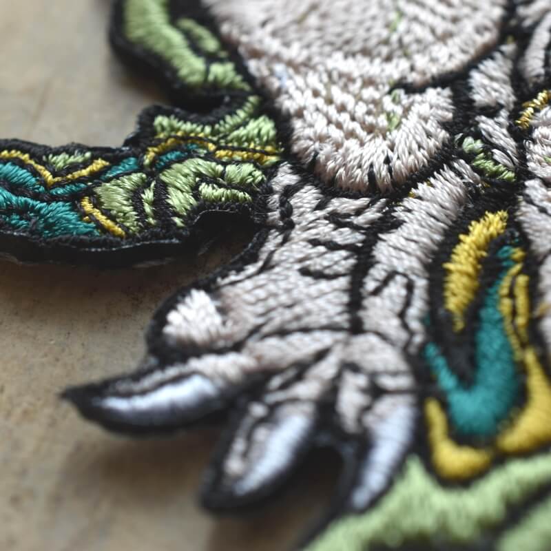 北斎雷神刺繍ワッペン