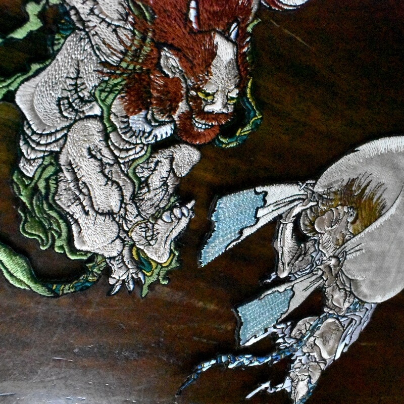 北斎雷神風神刺繍ワッペン