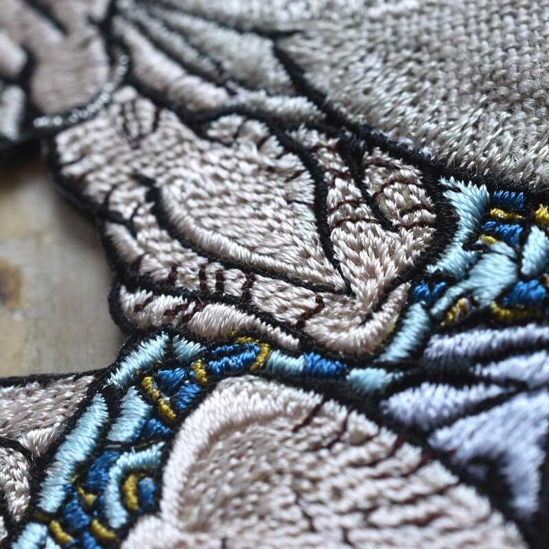 北斎風神刺繍ワッペン