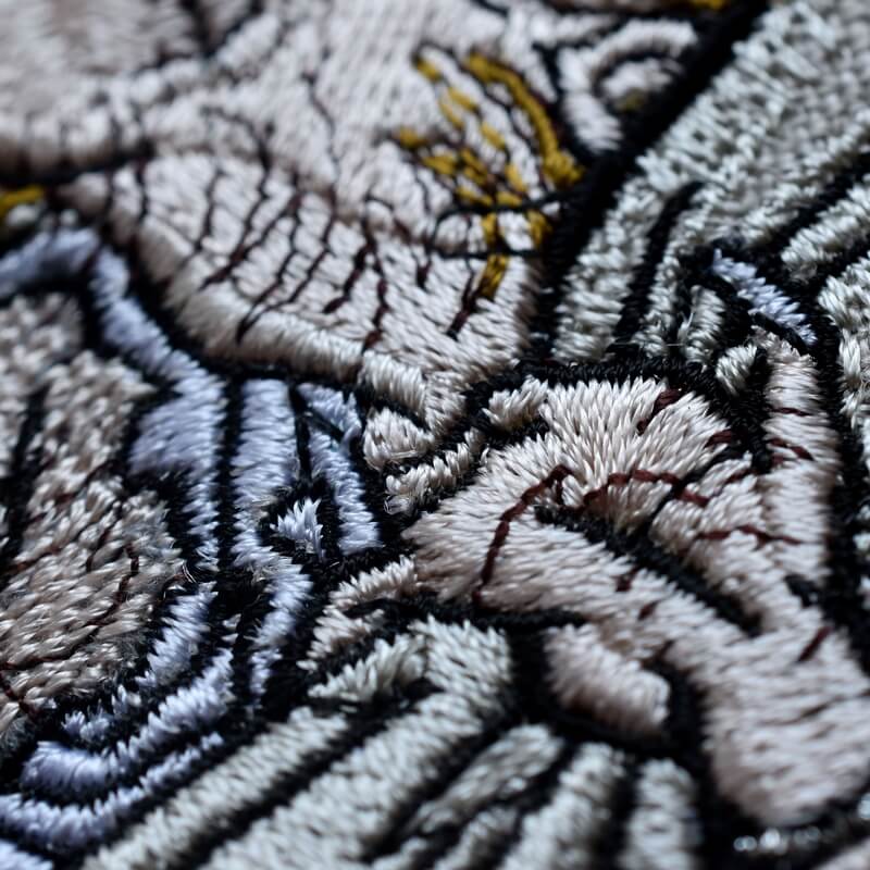 北斎風神刺繍ワッペン