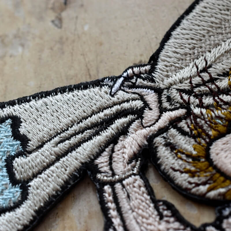 北斎風神刺繍ワッペン
