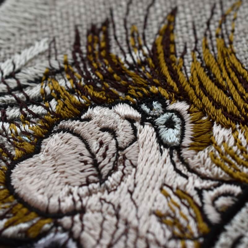 北斎風神刺繍ワッペン