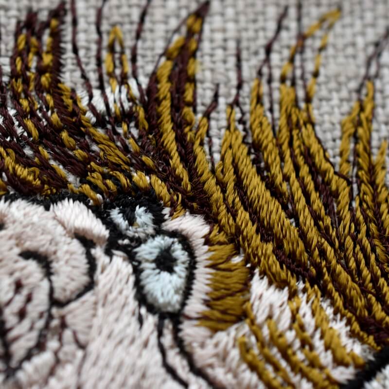 北斎風神刺繍ワッペン