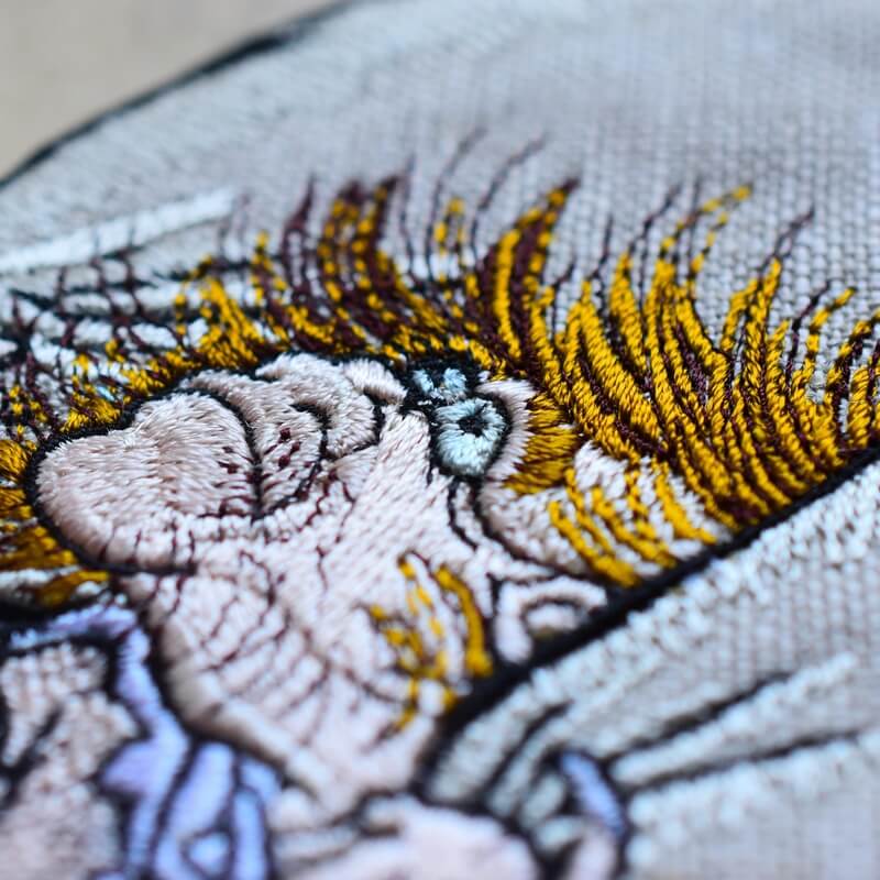 北斎風神刺繍ワッペン