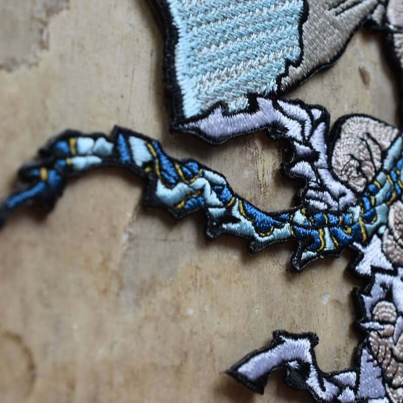 北斎風神刺繍ワッペン