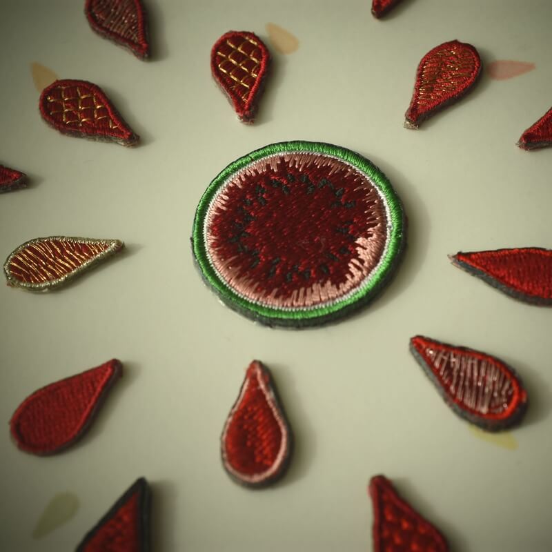 スイカの花火FruitEmbroideredPatch