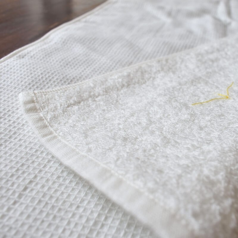 ワッフルバスタオルセットネーム刺繍