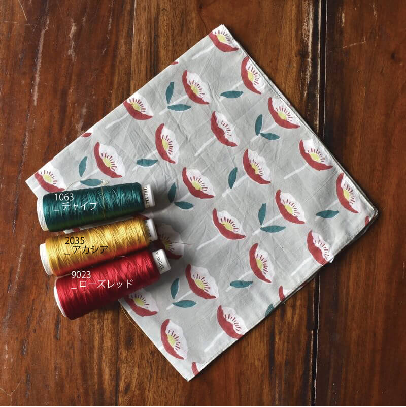 アネモネのお花畑プリントハンカチ