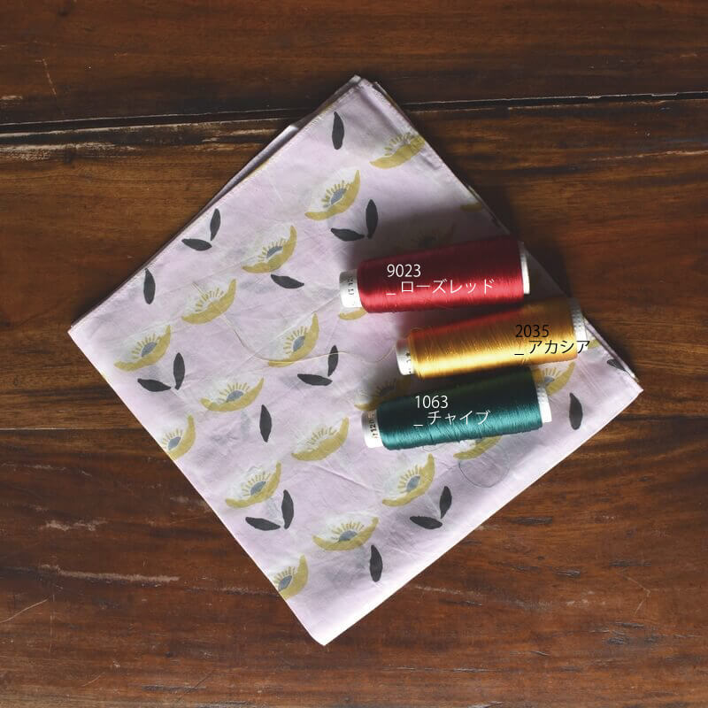 アネモネのお花畑プリントハンカチ