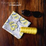 綿バンダナ・ハンカチ[シュークリームプリント]ネーム刺繍名入れ