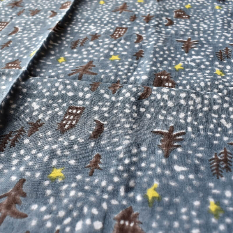 夜空プリントガーゼプリントハンカチ