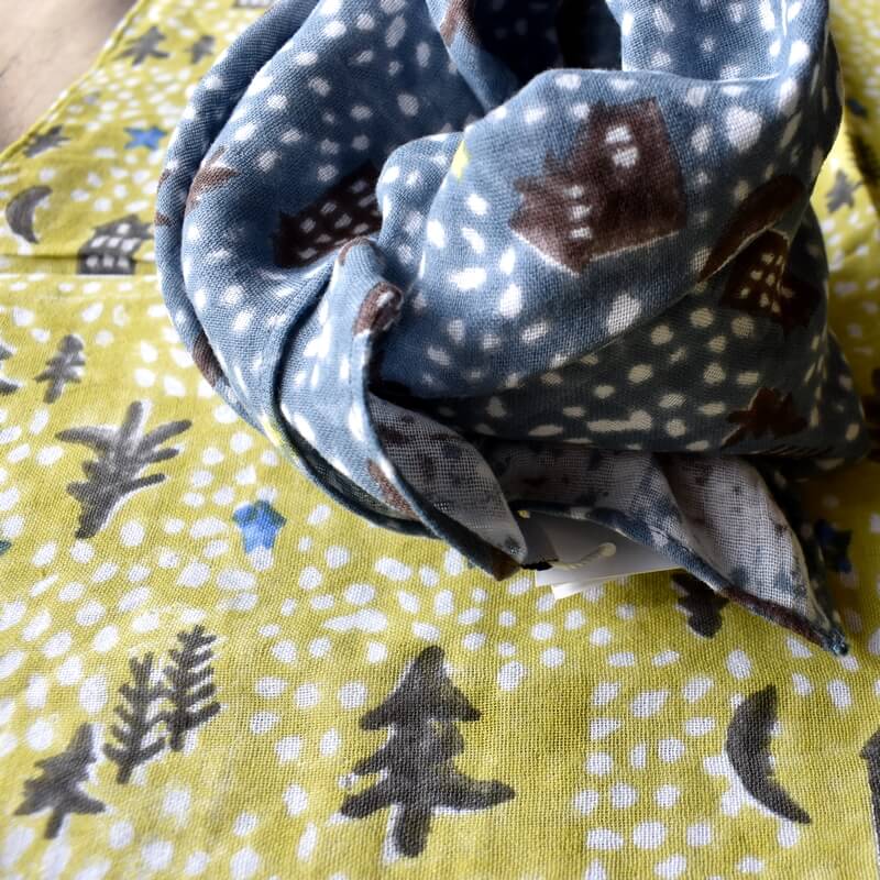 夜空プリントガーゼプリントハンカチ