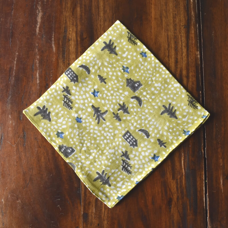 夜空プリントガーゼプリントハンカチ