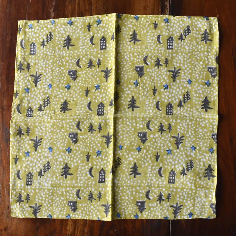 夜空プリントガーゼプリントハンカチ