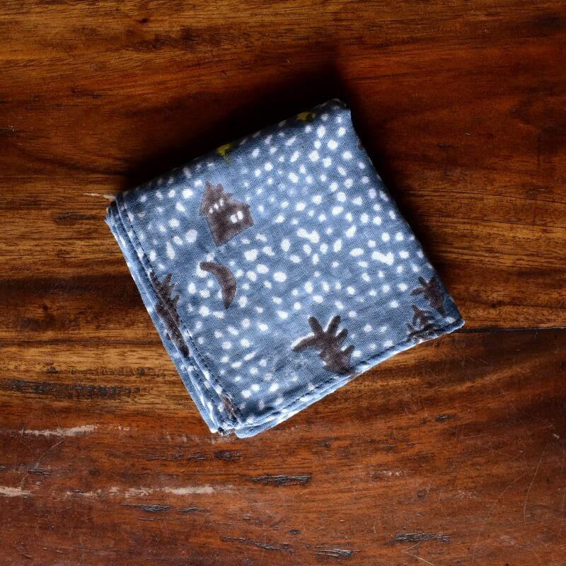 夜空プリントガーゼプリントハンカチ