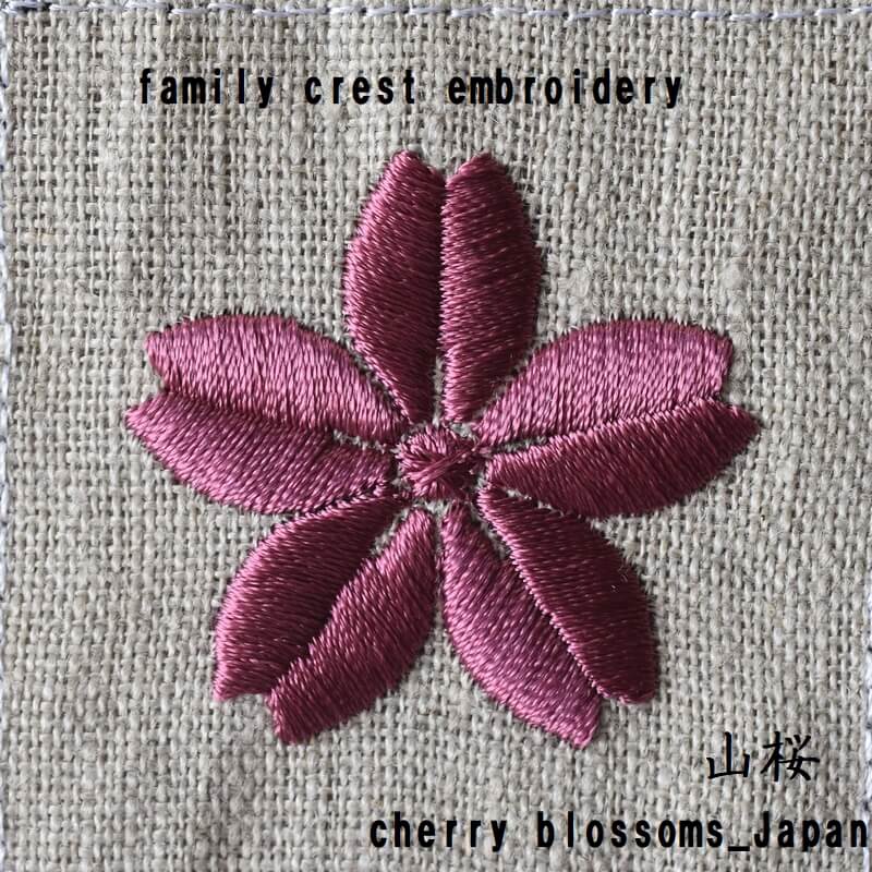 紋章_家紋_山桜(やまさくら)の刺繍図案 | mimi刺繍 mimi embroidery tokyo