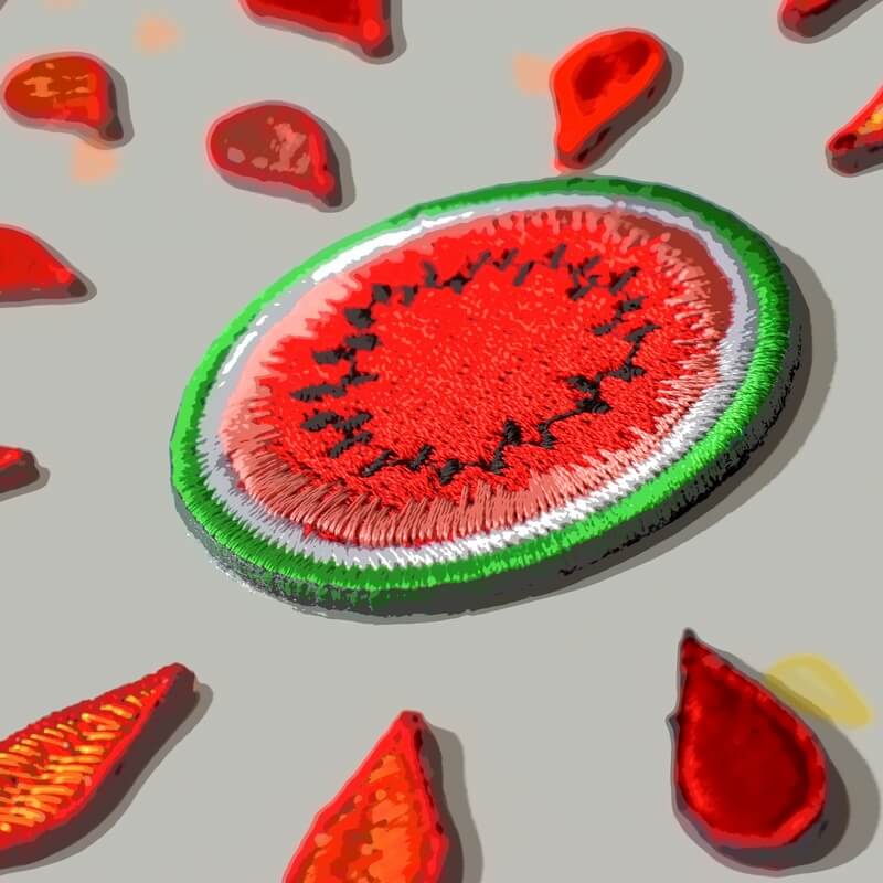 スイカの花火FruitEmbroideredPatch