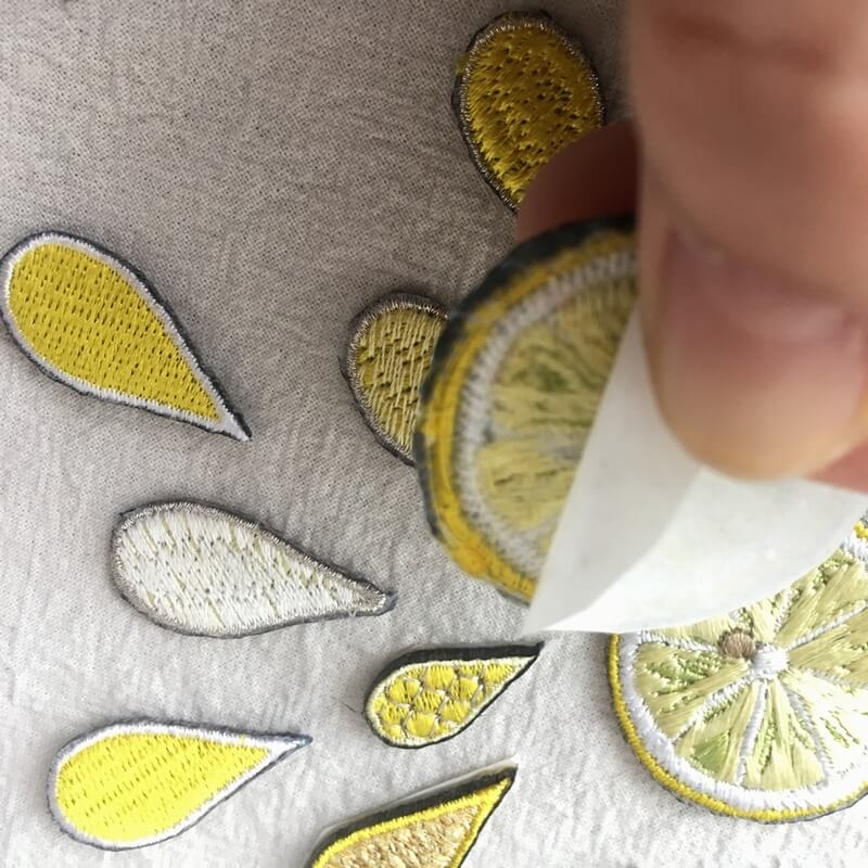 レモンの刺繍花火(M)(L)ステッカーワッペン