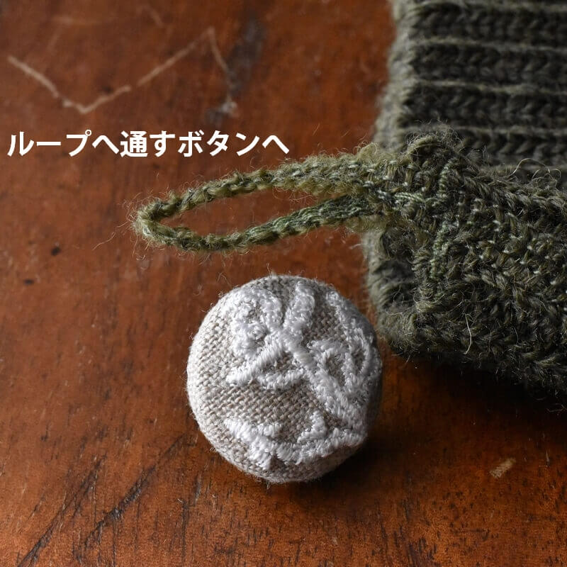 刺繍のくるみボタン･ピン加工