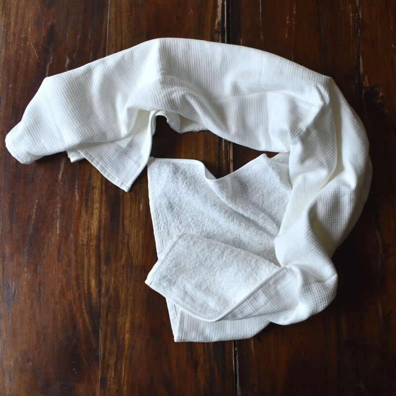 ワッフルバスタオルセットネーム刺繍
