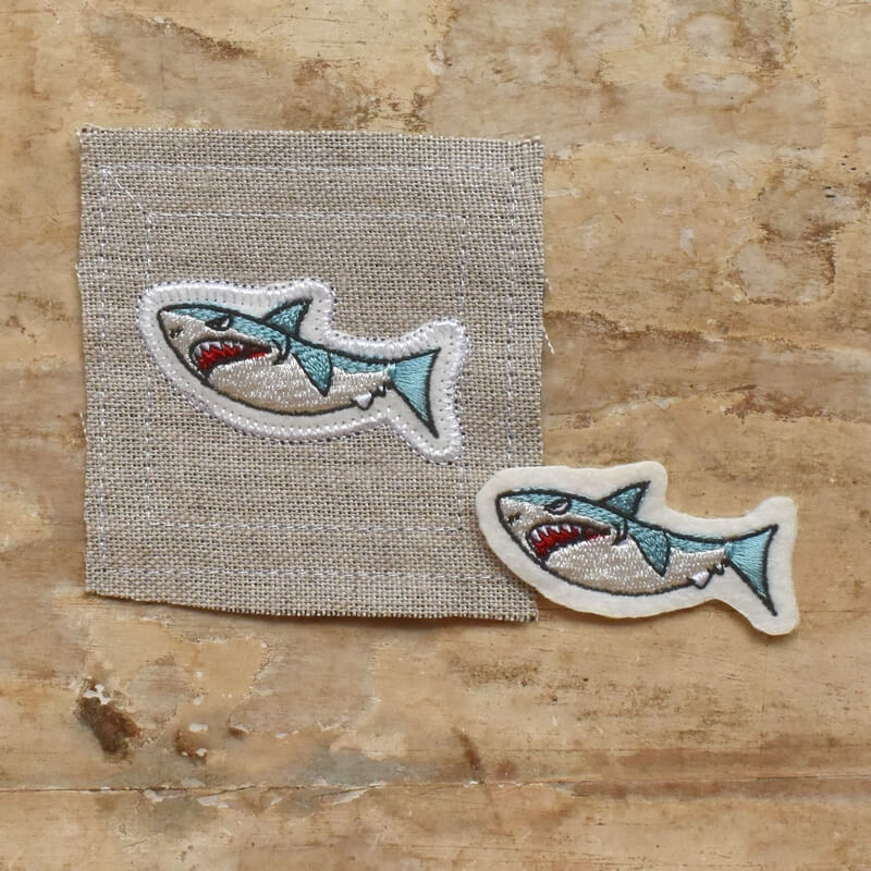 サメ刺繍図案あっぷりけ2匹