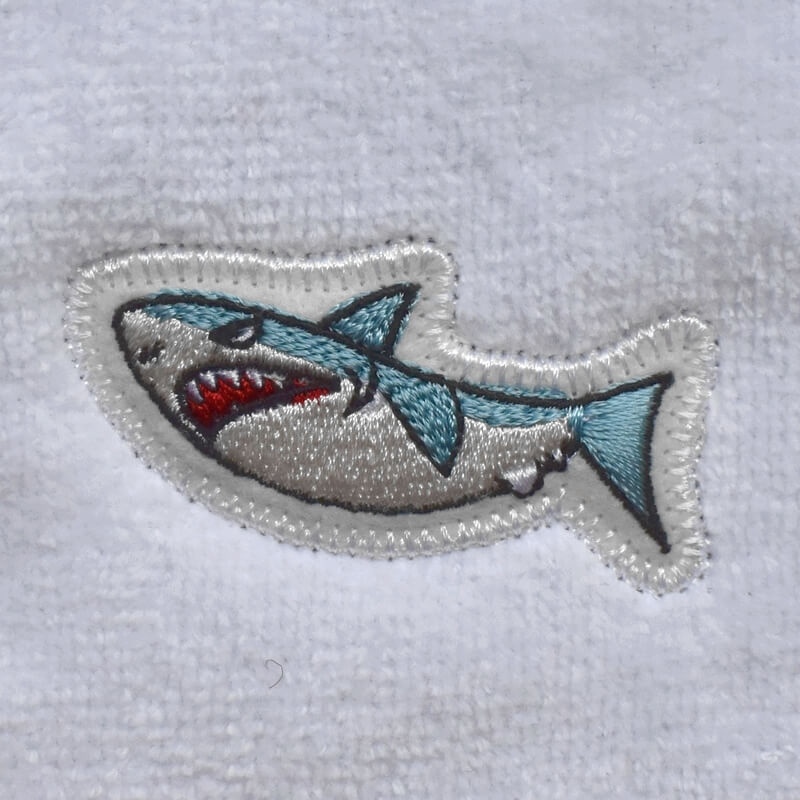 サメ刺繍図案あっぷりけタオル