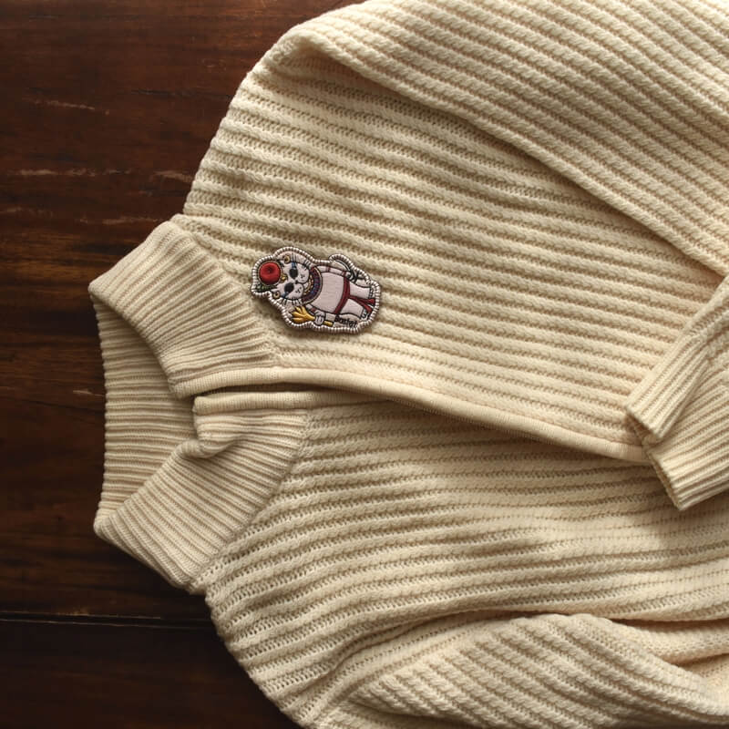 バステト様ミミケルの刺繍ブローチ