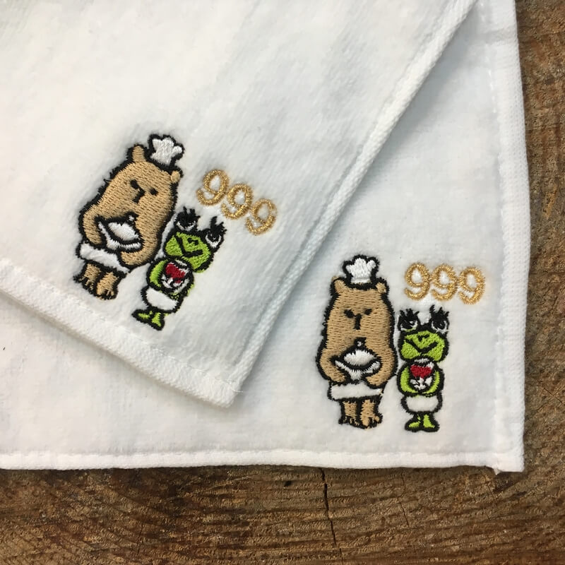 オーダーメイド刺繍/記念ハンカチ：キャラ刺繍ハンカチ｜mimi刺繍 