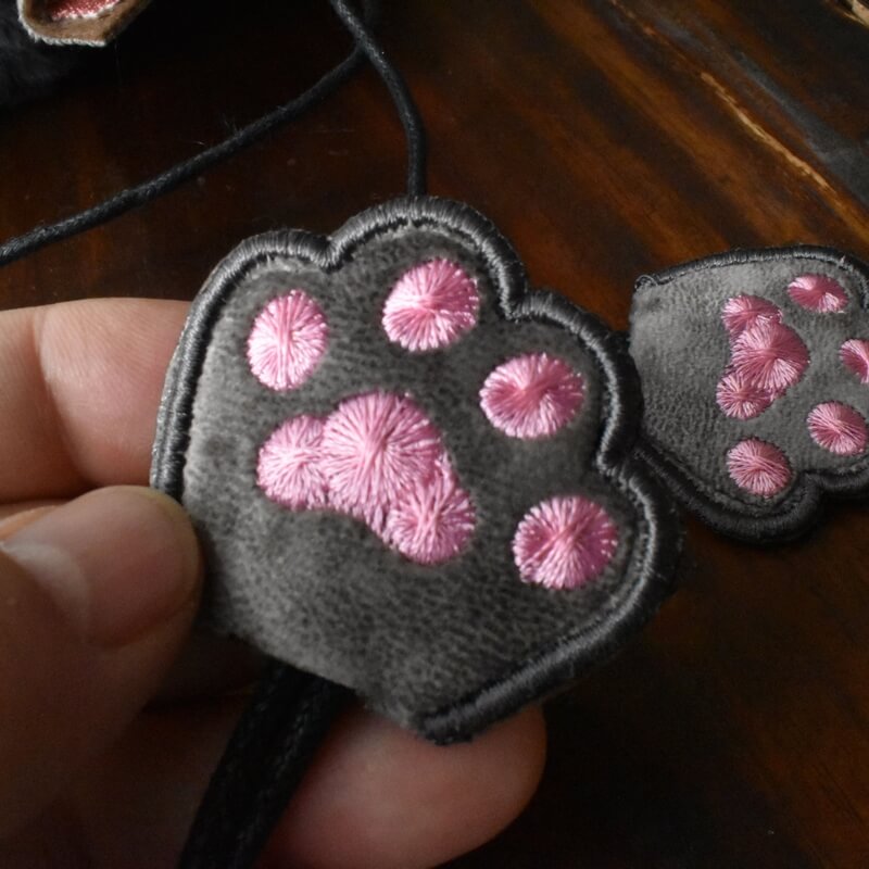 鉄仮面ミミケル刺繍のティッシュカバーとポーチ付きカゴ