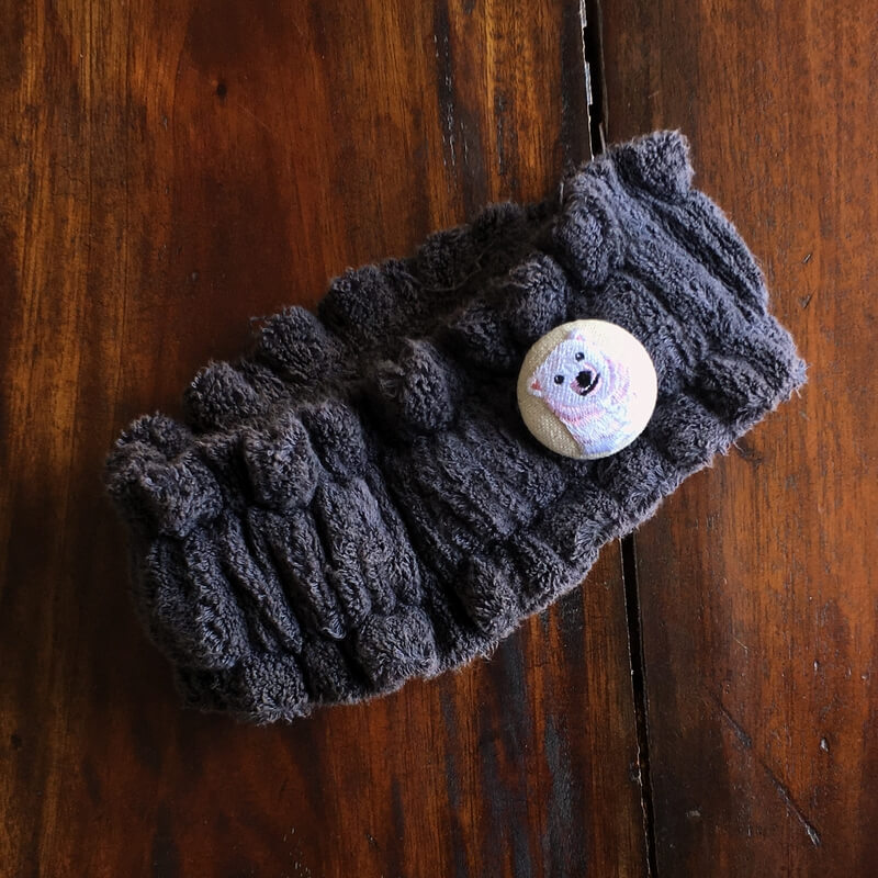 白熊くるみボタン刺繍ブローチ/38