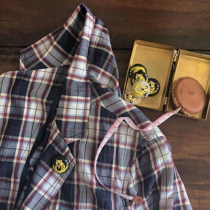 チーターくるみボタン刺繍ブローチ/29