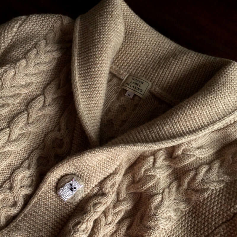 アルパカくるみボタン刺繍ブローチ/29