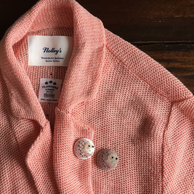 リネズミくるみボタン刺繍ブローチ/29