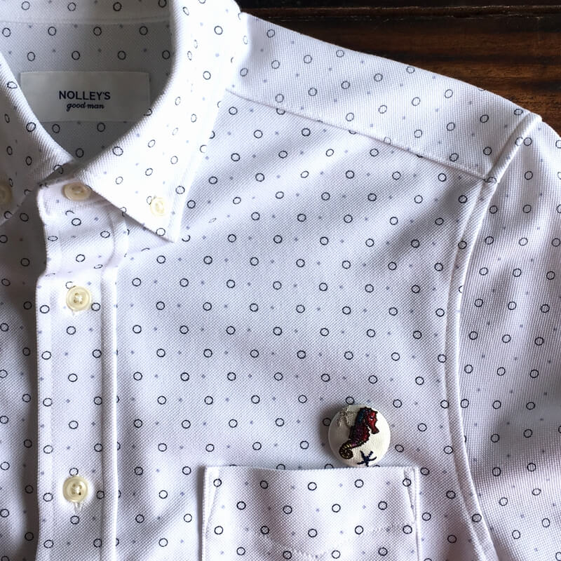 タツノオトシゴヒトデくるみボタン刺繍ブローチ/29