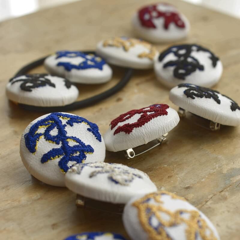 アンカーボタン刺繍ブローチ/29