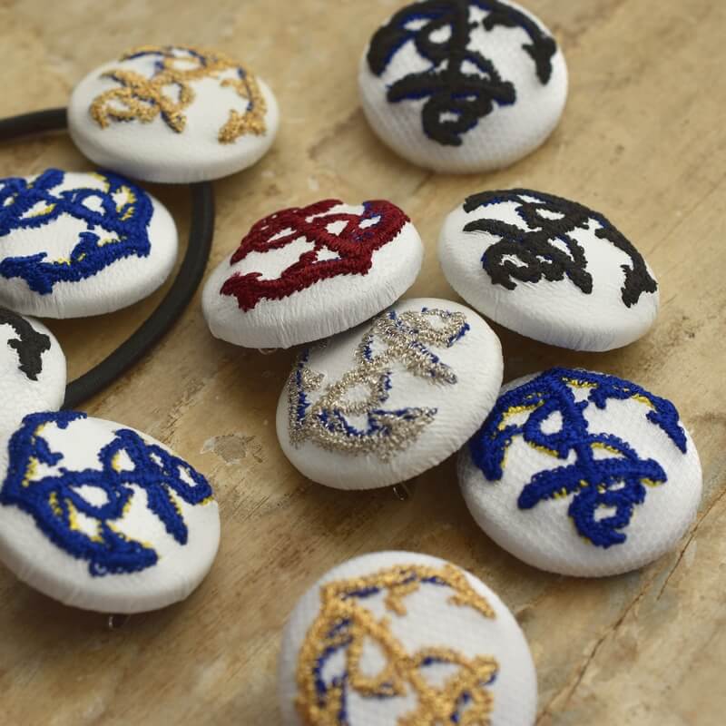 アンカーボタン刺繍ブローチ/29