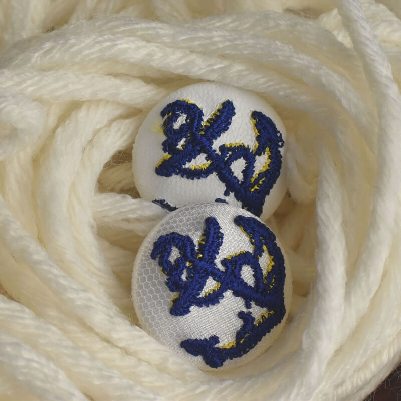 紺アンカーボタン刺繍ブローチ/29
